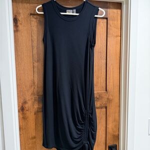 Zella Black Ruched Mini Dress